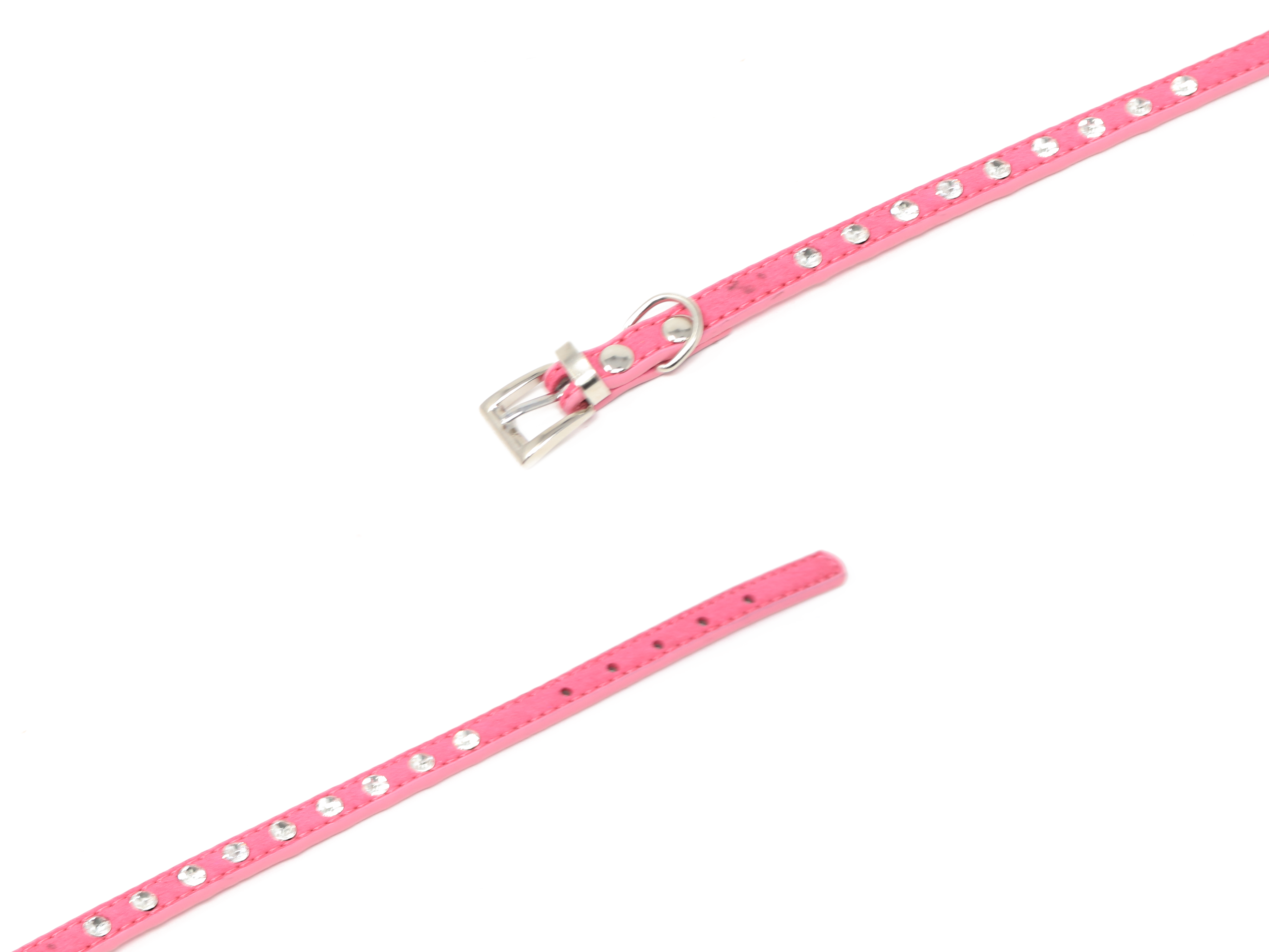 Collar para Mascota Rosa con Pedrería Brillante - 30 cm
