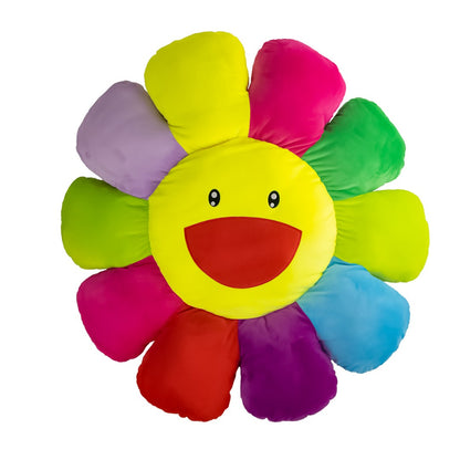 Cojín Flor Multicolor con Carita Sonriente