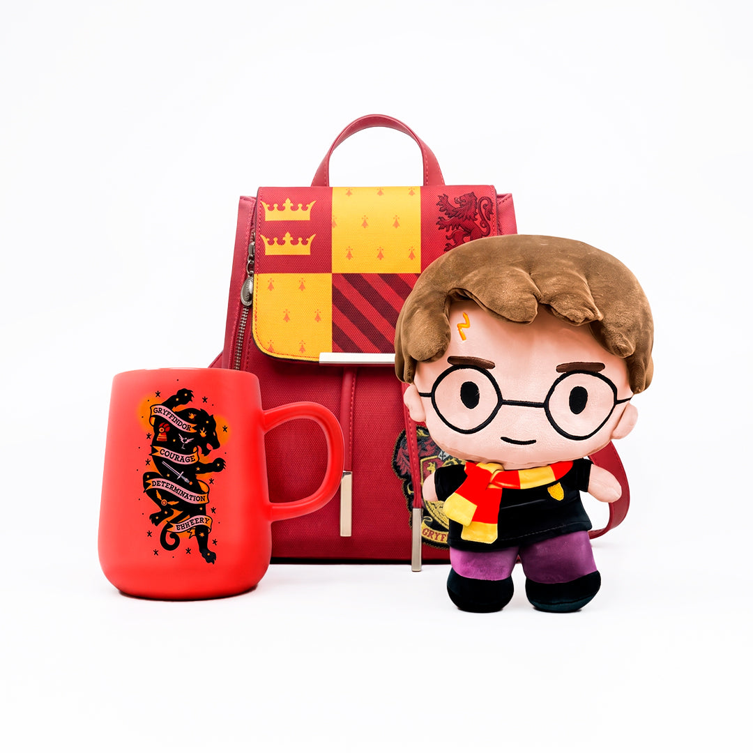 Kit Mágico Casa del León - Mochila, Peluche y Taza Coleccionable