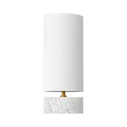 Lámpara de Buró Cilíndrica - tipo Mármol Blanca