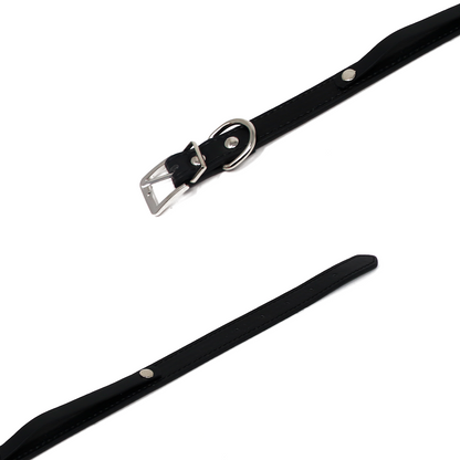 Collar para Mascota - Cuero Negro con Estoperoles 30 cm