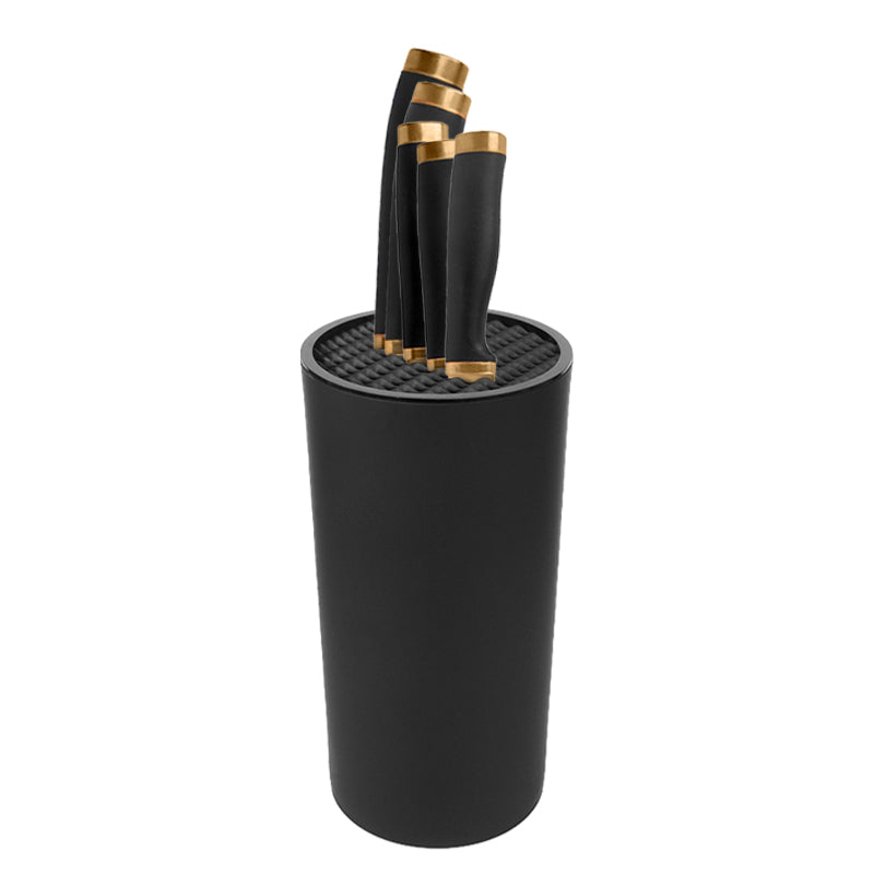 Set Completo de Cuchillos con Base Organizadora - Dorado