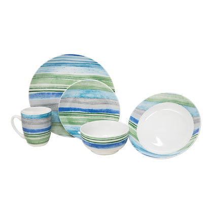 Vajilla Mareeba Set Individual - Cerámica Azul 5 piezas