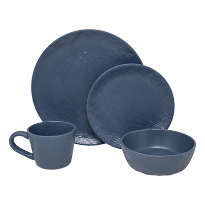 Vajilla Denim Set Individual - Cerámica Azul 4 piezas