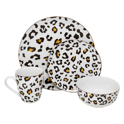 Vajilla Animal Print Set Individual - Cerámica Estampada 4 piezas