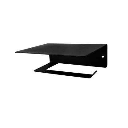 Soporte para Papel Higiénico con Repisa Negro Mate
