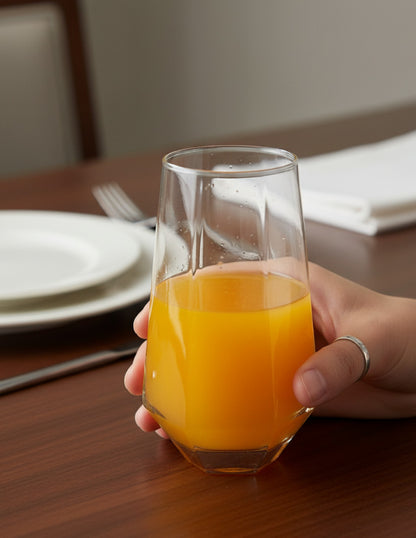 Set de 6 Vasos de Cristal Geométrico Transparente - 540 ml