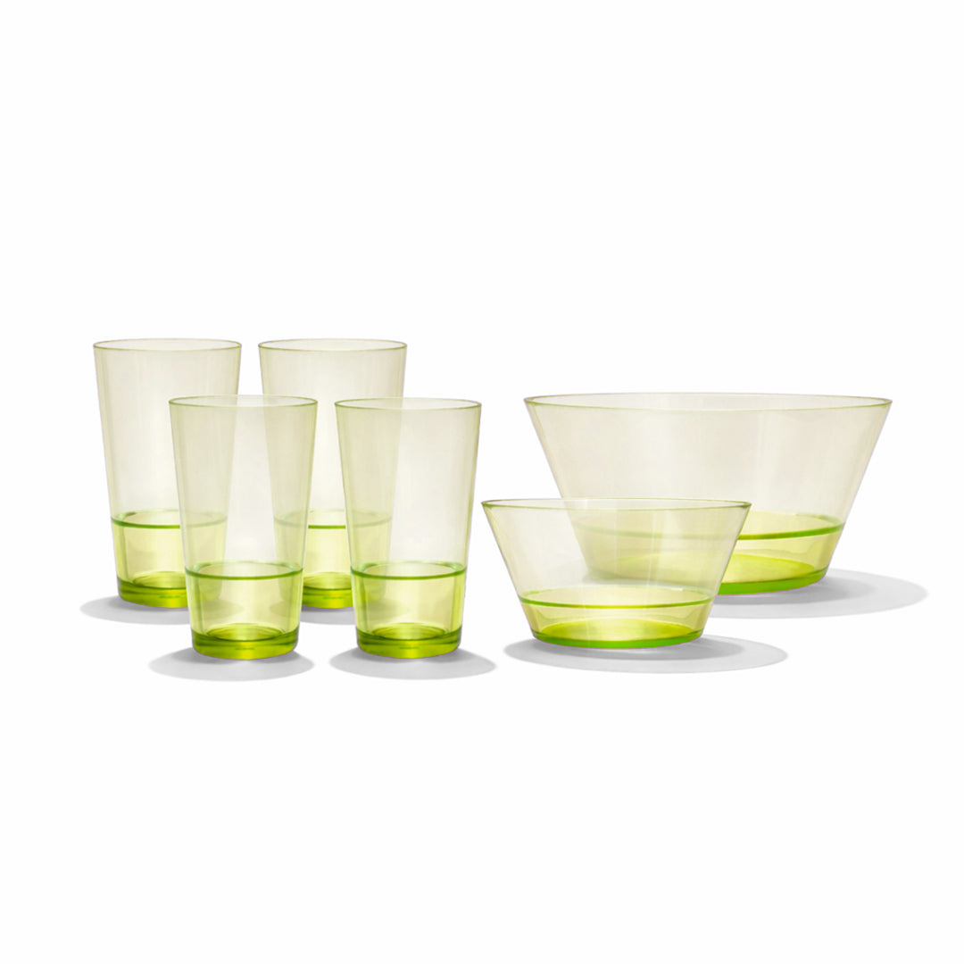 Juego de Bowls 22 y 15 cm con 4 Vasos 350 ml Varios Colores