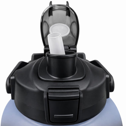 Termo de Plástico Deportivo Negro/Azul 3.7 Lt con Asa y Popote