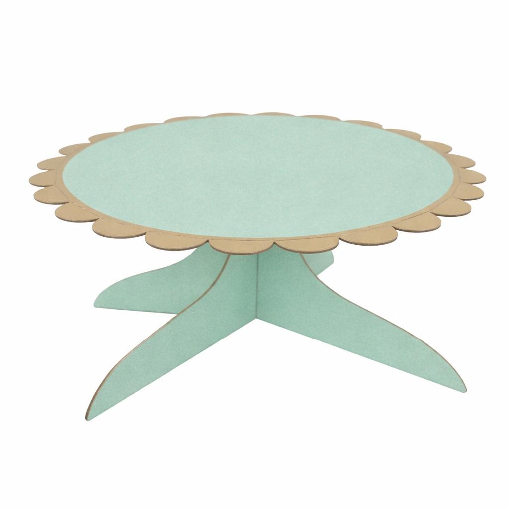 Stand para Cupcakes o Pastel color Verde/ Dorado - 1 Nivel