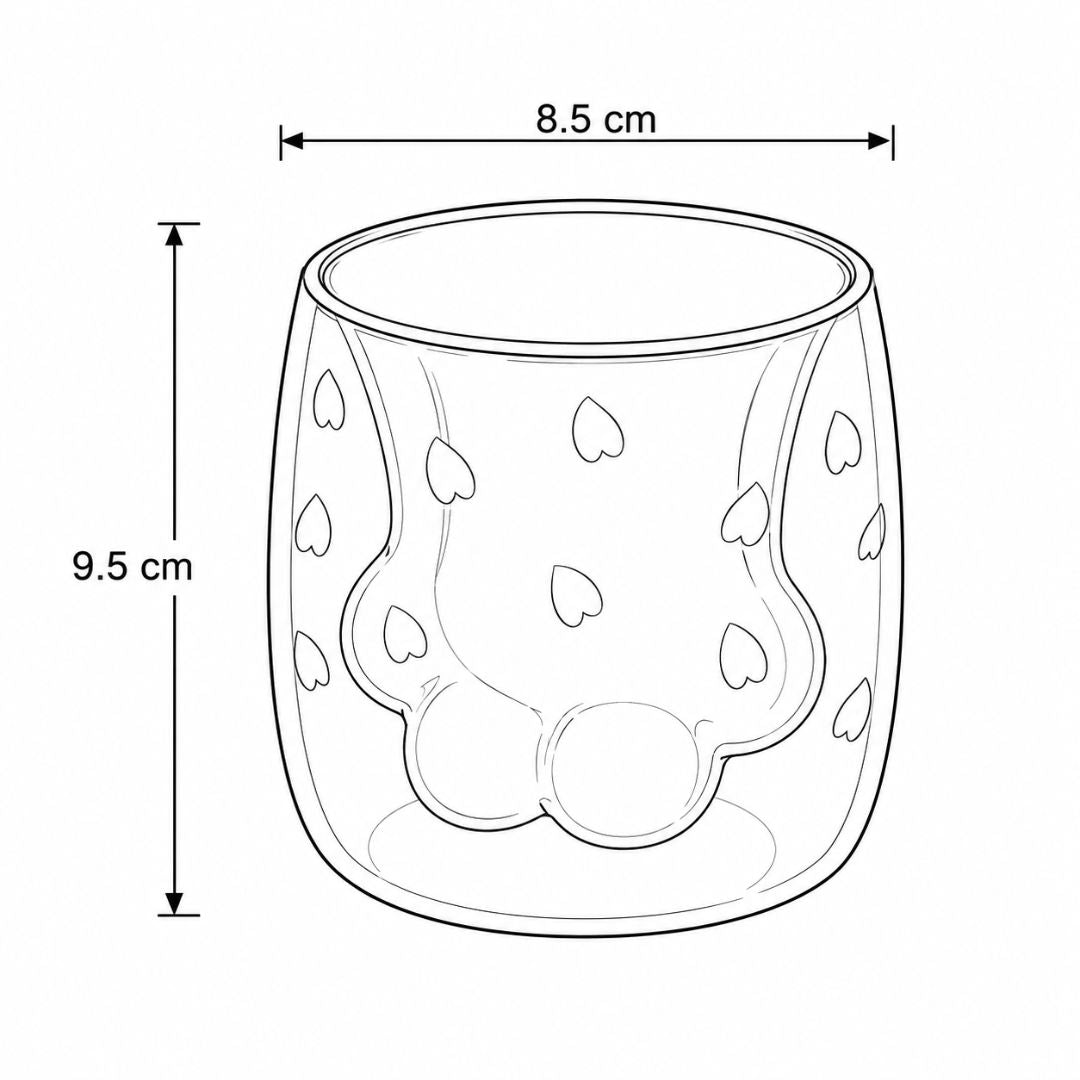 Vaso de Cristal Patita de Gato Floral - 250ml