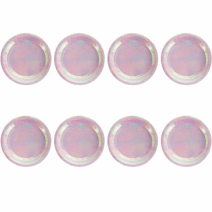 Plato Desechable Redondo Tornasol Rosa – 8 Piezas – Elegancia y Funcionalidad para tus Celebraciones