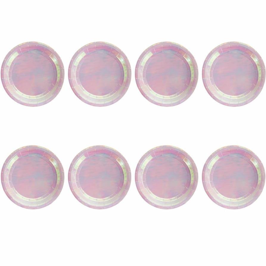 Plato Desechable Redondo Tornasol Rosa – 8 Piezas – Elegancia y Funcionalidad para tus Celebraciones