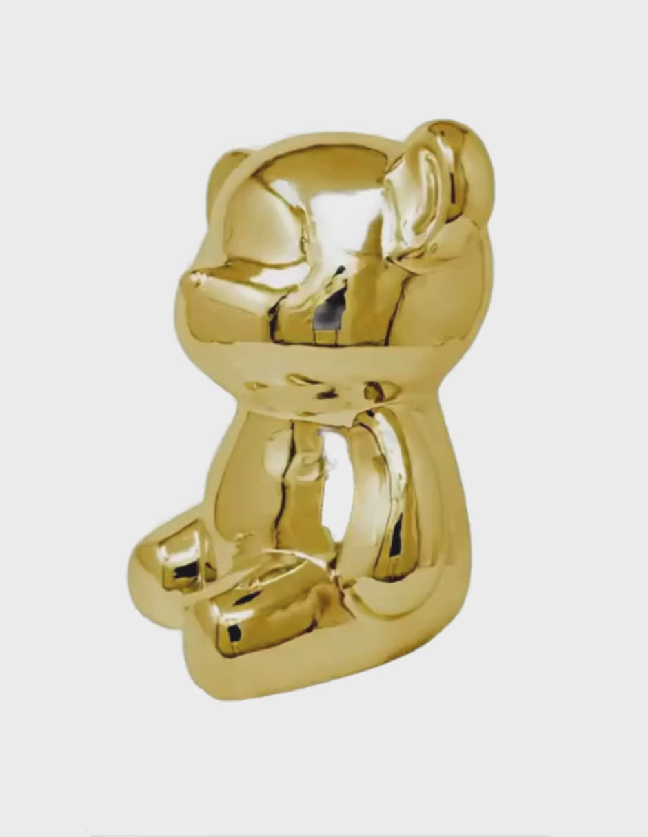 Oso Decorativo Dorado Brillante - 10x8 cm