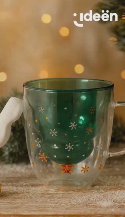 Taza de Cristal Pino de Navidad - 300 ml