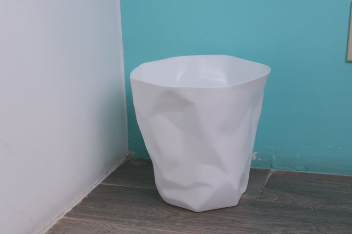 Set De 2 Botes De Basura, Diseño Geométrico - Color Blanco