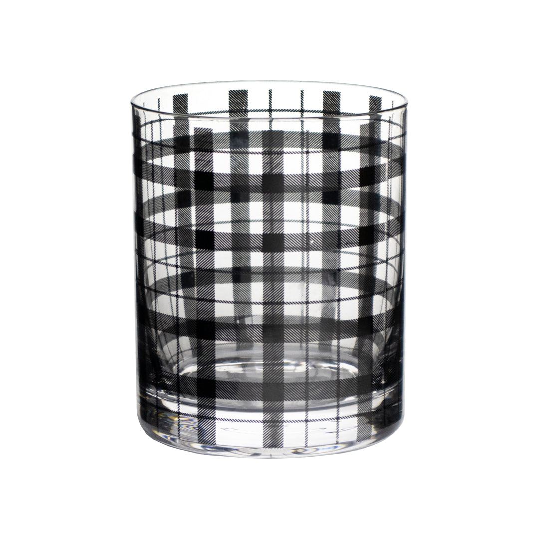 Set de 4 Vasos de Cristal con Rayas Negras - 410 ml