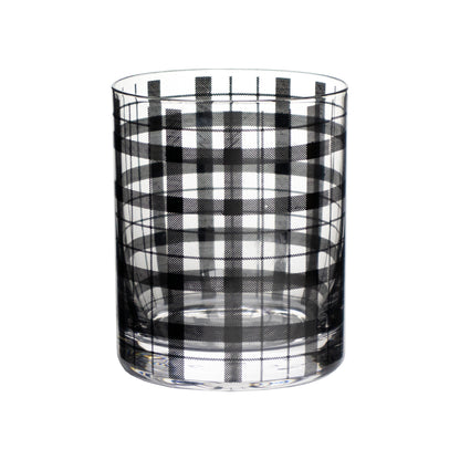 Set de 4 Vasos de Cristal con Rayas Negras - 410 ml